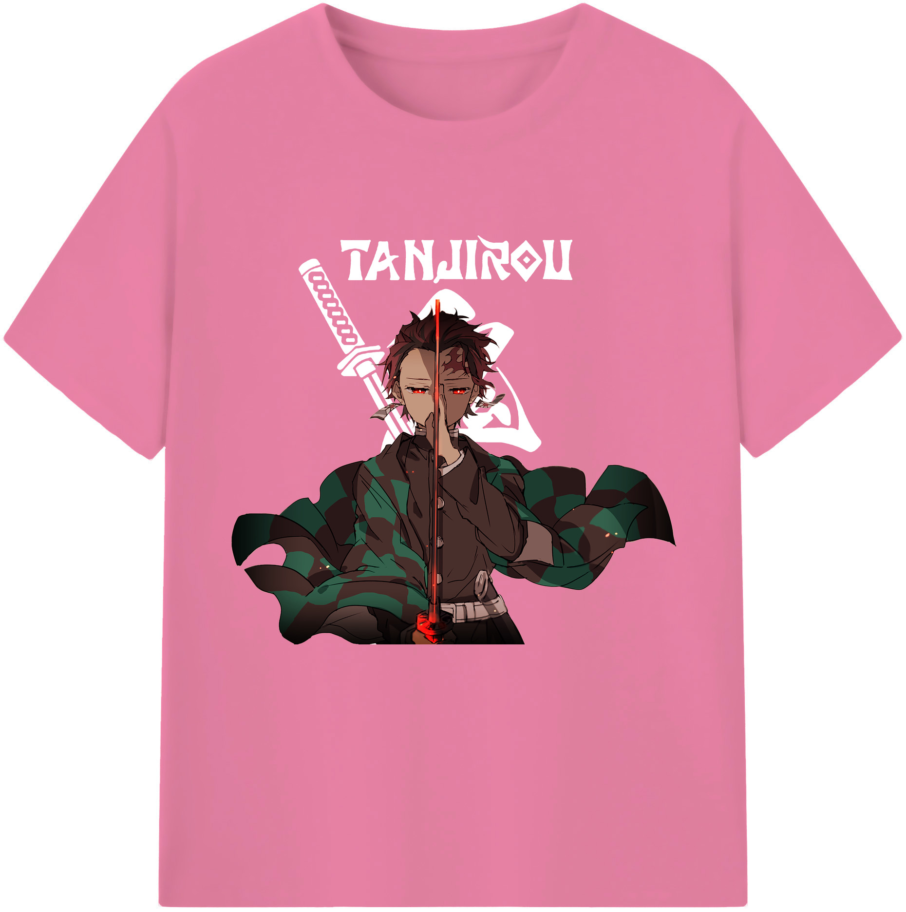 （画像用） 鬼滅の刃 竈門 炭治郎／かまど たんじろう Kamado Tanjirou 綿100％半袖Tシャツ（フロントプリント）
